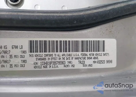 2009 Dodge Ram 1500 z USA, uszkodzony, nr VIN 1D3HB18P39S795963